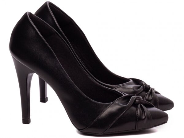 Sapato Scarpin Bico Fino Preto Salto Elegante - 9200-113A - Imagem 2
