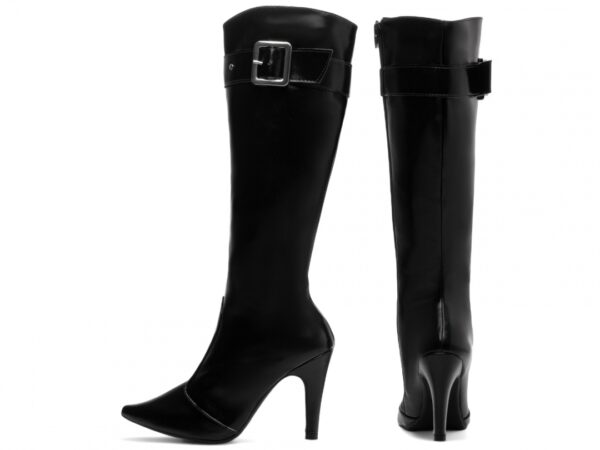 Bota Feminina Preta Elegante com Fivela  com Salto Conforto Estilosa - Imagem 2