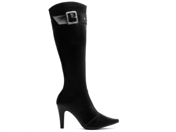 Bota Feminina Preta Elegante com Fivela  com Salto Conforto Estilosa - Imagem 4