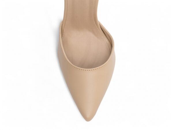 Sapato Scarpin Salto Alto Bege Manta de Strass na cor Rose - Imagem 6