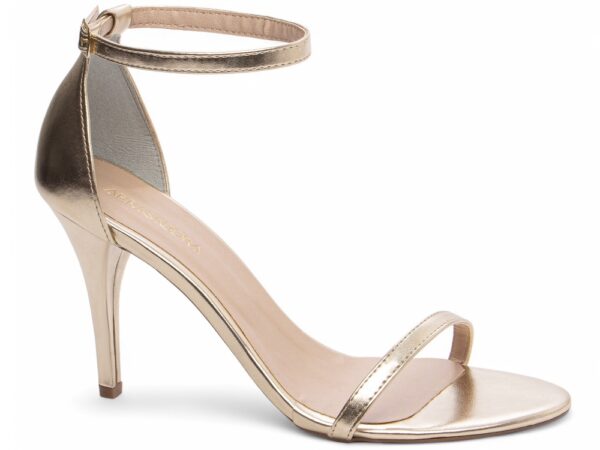 Sandalia Alto Elegante Arrasadora Dourado Branco Bege Salto Fino