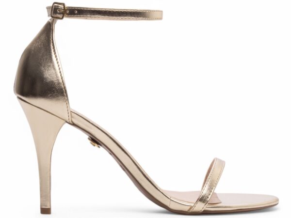 Sandalia Alto Elegante Arrasadora Dourado Branco Bege Salto Fino - Imagem 5