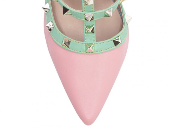 Sapato Scarpin Feminino Rosa Azul Verde Salto Alto - 65054D - Imagem 6