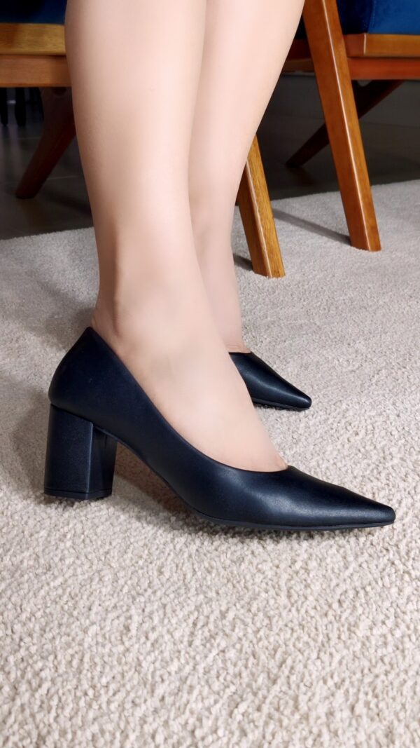 Sapato Scarpin Salto Alto Preto Confortável Elegante - Imagem 7