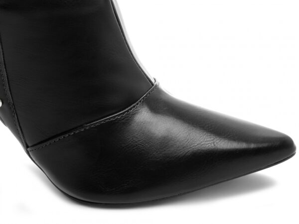 Bota Feminina Preta Elegante com Fivela  com Salto Conforto Estilosa - Imagem 7