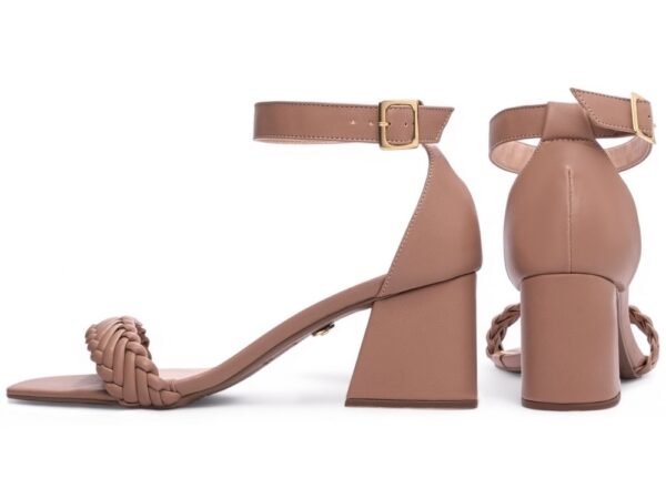 Sandalia Elegante Arrasadora Nude Bege Salto - Imagem 2