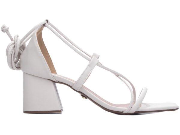 Sandalia Elegante Arrasadora Branco Nude Bege Salto - Imagem 5