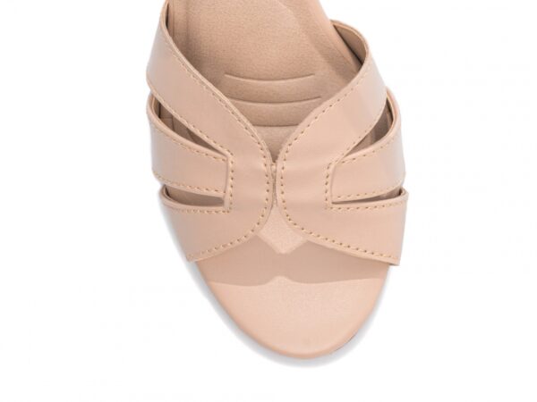 Sandália Feminina Salto Alto Cor Rose com Fivela de Ajuste - Imagem 6
