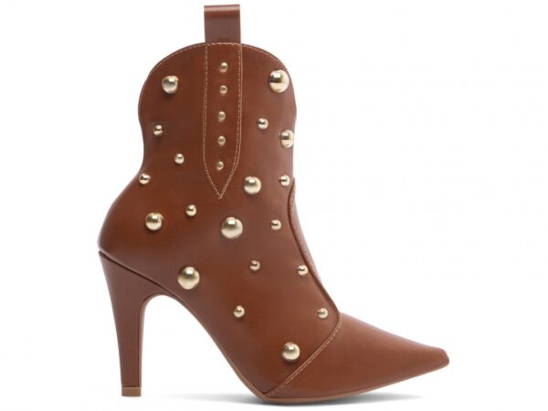 Bota Feminina Caramelo Elegante com Salto Conforto Estilosa - Imagem 4