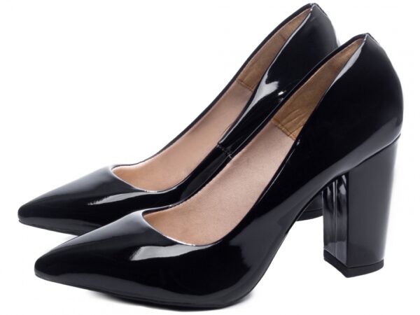 Sapato Scarpin Preto Verniz Salto Alto Elegante - 2025-00A - Imagem 3