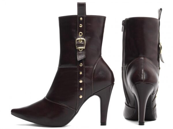 Bota Feminina Preta Elegante com Fivela  com Salto Conforto Estilosa - Imagem 2