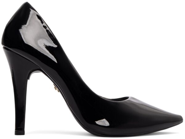 Sapato Scarpin Alto Elegante Verniz Arrasadora Preto Salto Fino - Imagem 5