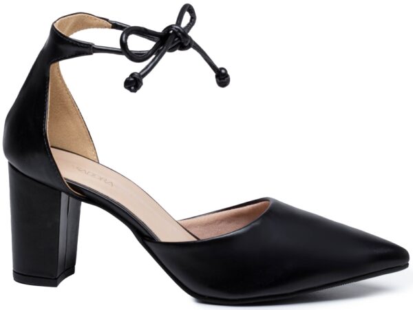 Sapato Scarpin Elegante Arrasadora Preto Bege Salto