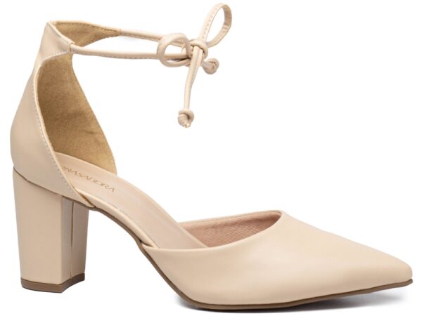Sapato Scarpin Elegante Arrasadora Bege Salto