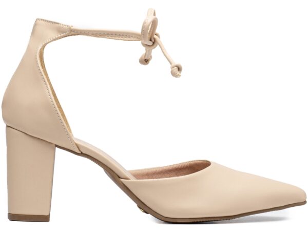Sapato Scarpin Elegante Arrasadora Bege Salto - Imagem 5
