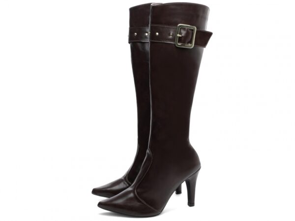 Bota Feminina Preta Elegante com Fivela  com Salto Conforto Estilosa - Imagem 6