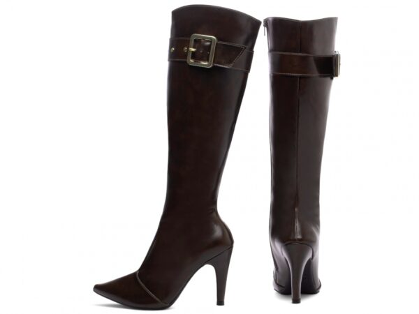 Bota Feminina Preta Elegante com Fivela  com Salto Conforto Estilosa - Imagem 2