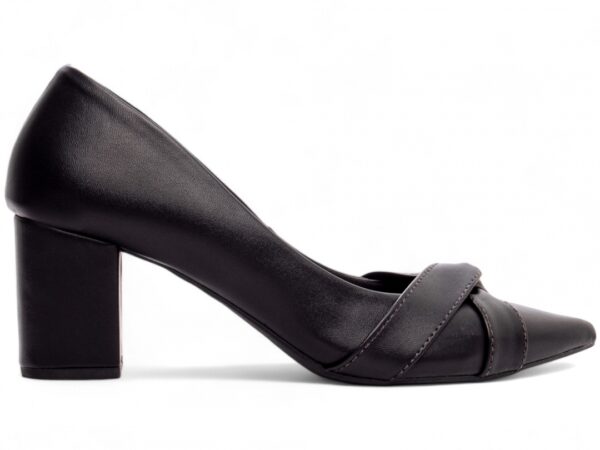 Sapato Scarpin Salto Alto Preto Tiras em NA3 Confortável Elegante - Imagem 4