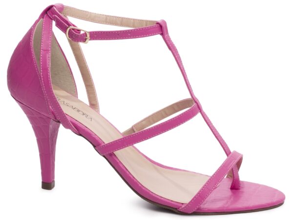 Sandalia Elegante Arrasadora Pink Dourado Bege Salto Fino