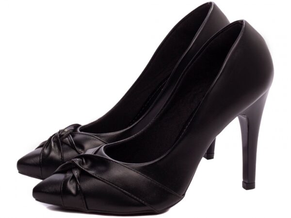 Sapato Scarpin Bico Fino Preto Salto Elegante - 9200-113A - Imagem 6