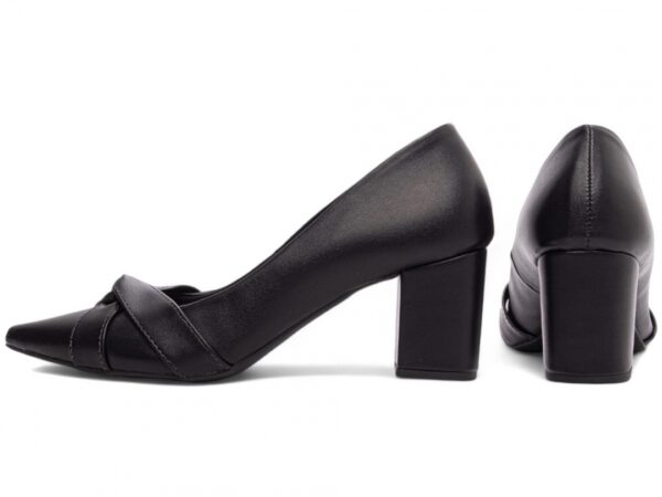Sapato Scarpin Salto Alto Preto Tiras em NA3 Confortável Elegante - Imagem 5