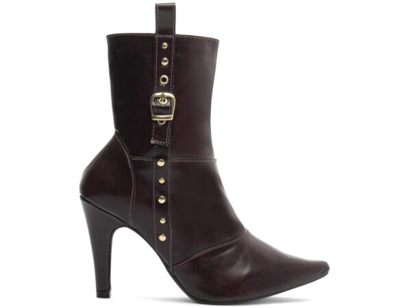 Bota Feminina Preta Elegante com Fivela  com Salto Conforto Estilosa - Imagem 4