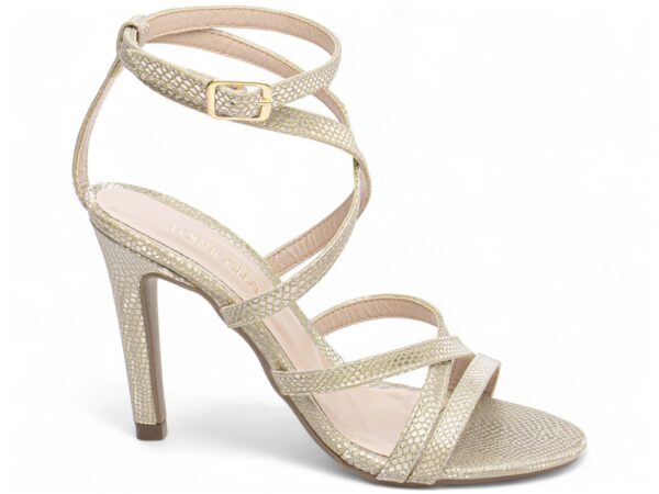 Sandália Feminina Croco Metalizado Ouro Light