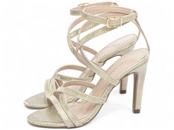 Sandália Feminina Croco Metalizado Ouro Light - Imagem 3