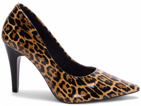 Sapato Scarpin Salto Alto Verniz Onça Confortável Elegante
