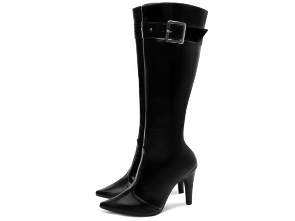 Bota Feminina Preta Elegante com Fivela  com Salto Conforto Estilosa - Imagem 6