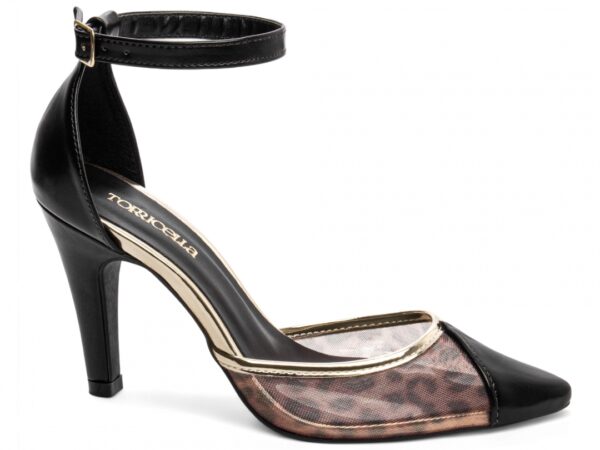 Sapato Scarpin Salto Alto Preto Metalizado Speechio