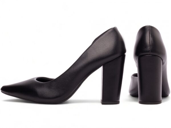Sapato Scarpin Salto Alto Aberto do Lado Preto Confortável Elegante