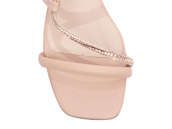 Sandália Feminina Salto Baixo Cor Rose com Ajuste - Imagem 6