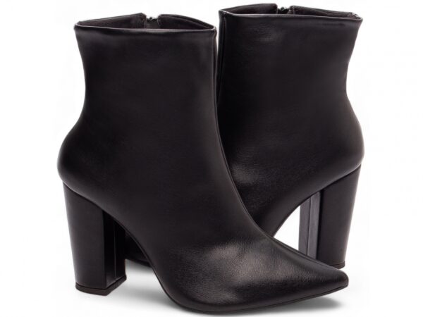 Bota Feminina Preta Elegante com Salto Conforto Estilosa - Imagem 2