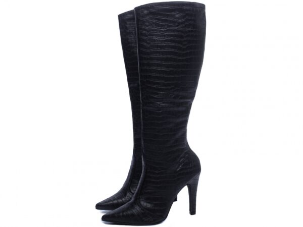 Bota Feminina Preta Elegante com Salto Conforto Estilosa - Imagem 4