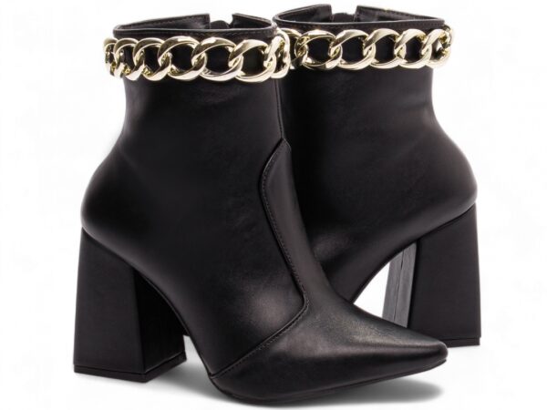 Bota Feminina Preta Elegante com Salto Conforto Estilosa - Imagem 6
