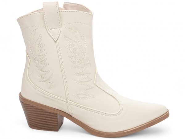 Bota Feminina Branca Elegante com Salto Conforto Estilosa - Imagem 5