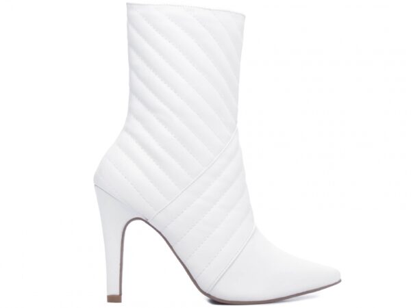 Bota Feminina Branca Elegante com Salto Conforto Estilosa - Imagem 6
