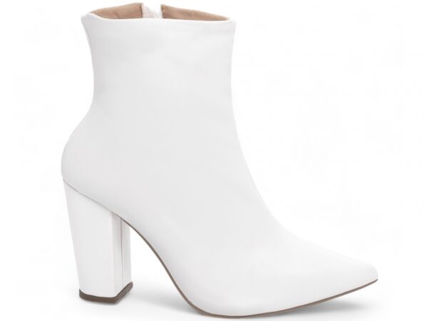 Bota Feminina Branca Elegante com Salto Conforto Estilosa - Imagem 5