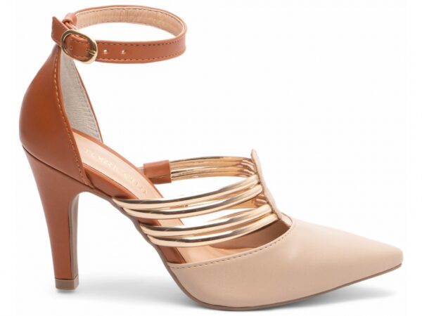 Sapato Scarpin Feminino Rose Marrom Salto Alto - 66082D