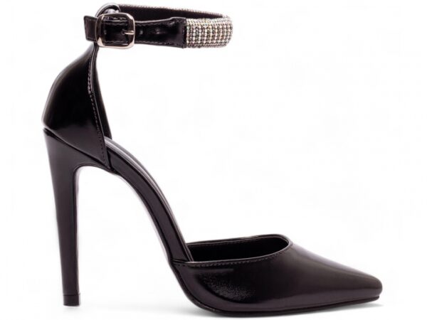 Sapato Scarpin Salto Alto Salto 12 Preto Fivela De Ajuste - Imagem 5