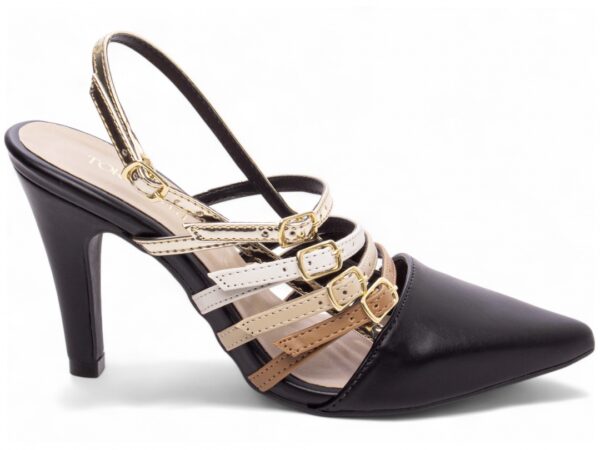 Sapato Scarpin Salto Alto Preto Caramelo Bege Branco  Met