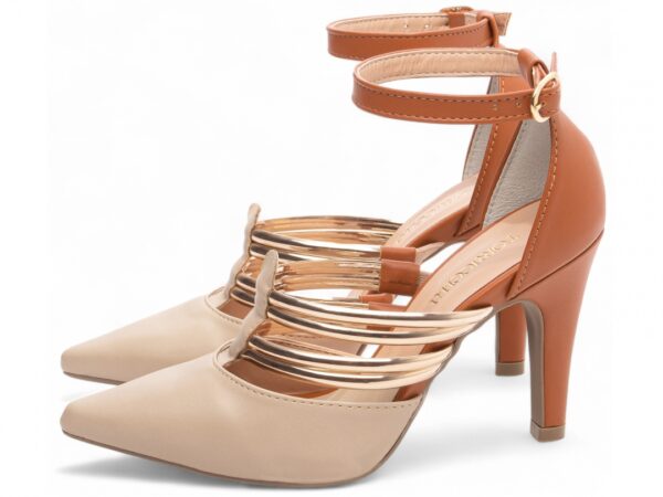 Sapato Scarpin Feminino Rose Marrom Salto Alto - 66082D - Imagem 3
